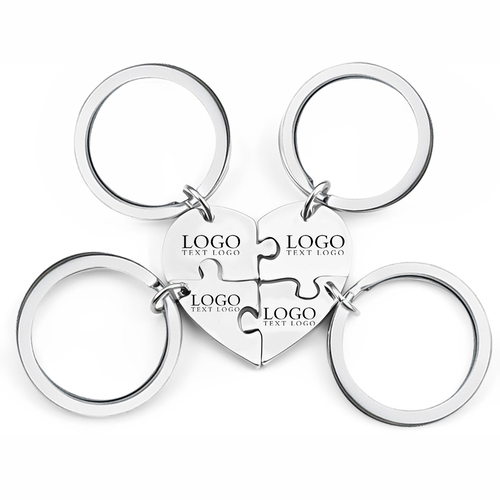 4-Piece Heart Puzzle Keychain