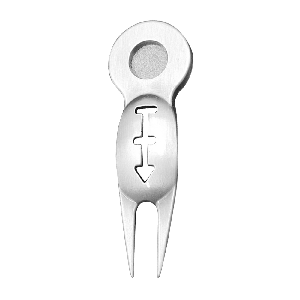 Exquisite Custom Antique Silver Golf Divot Tool with Ball Markers Back Exquisite Custom Antique Silver Golf Divot Tool with Ball Markers Back