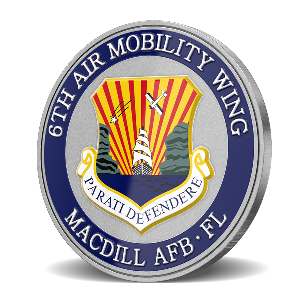 MacDill Air Force Base 6th Air Mobility Wing Challenge Coin