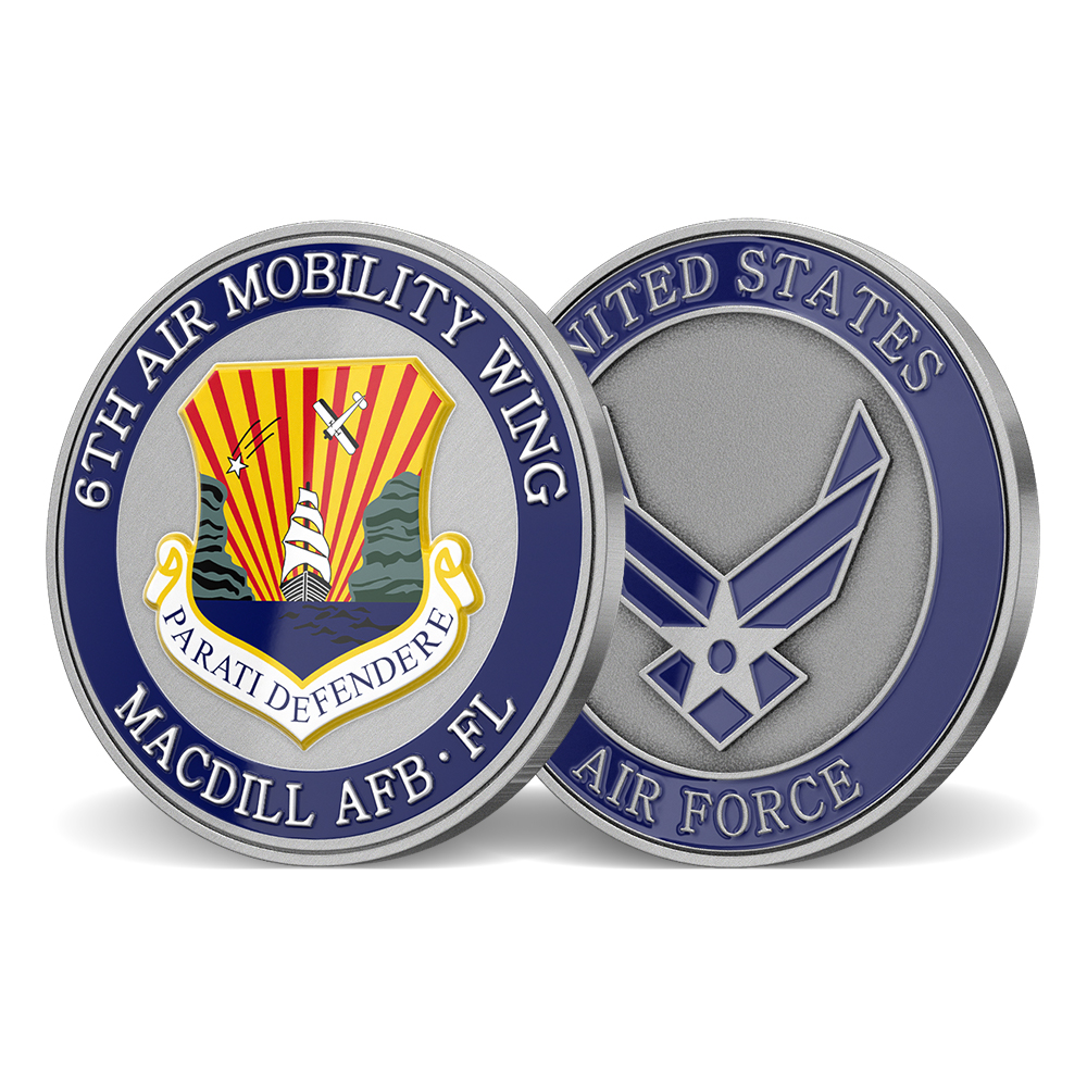 MacDill Air Force Base 6th Air Mobility Wing Challenge Coins