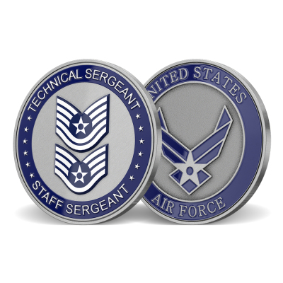 US Air Force Technical Sergeant Staff Sergeant Challenge Coins
