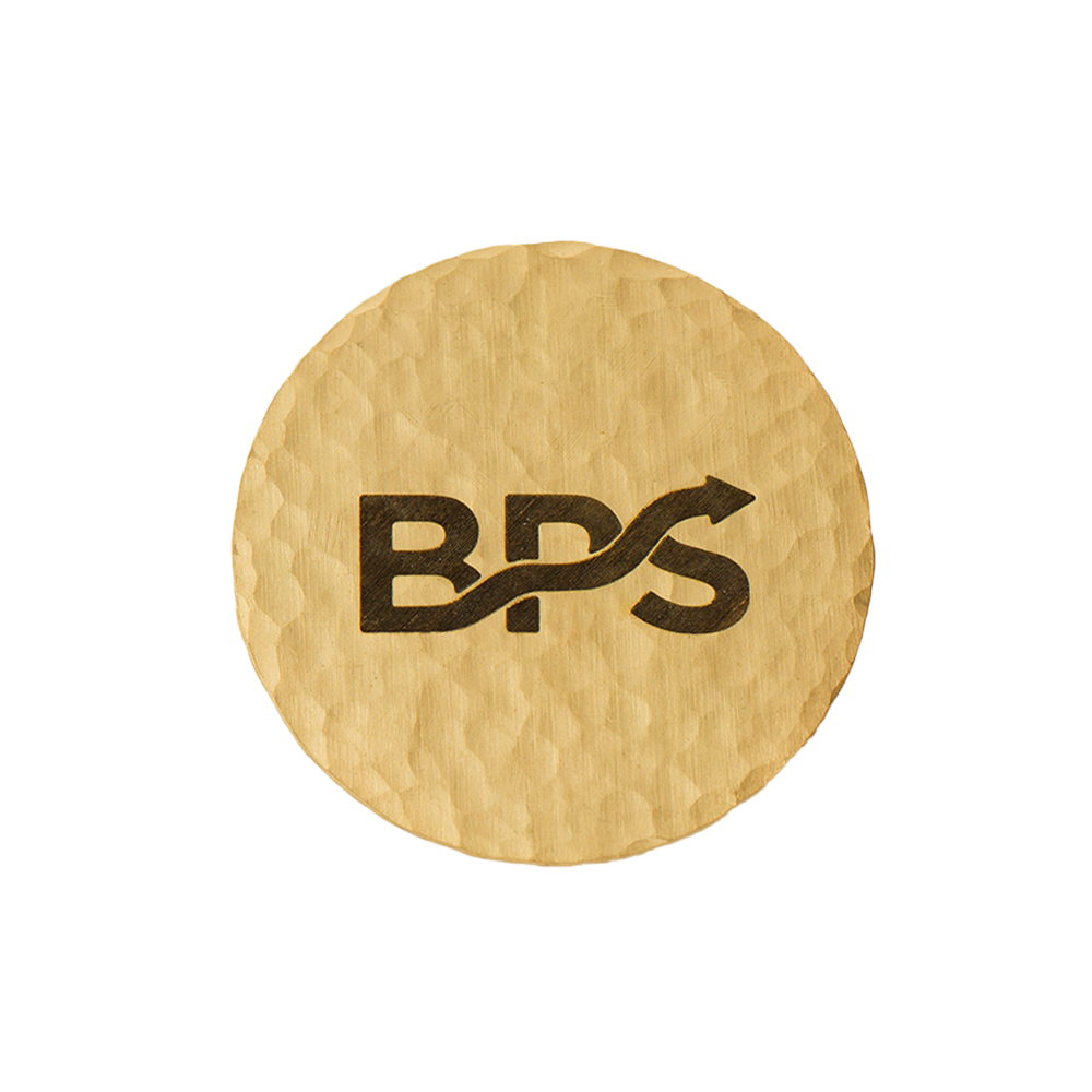 Circle Hand Hammered Cool Name Tags Front