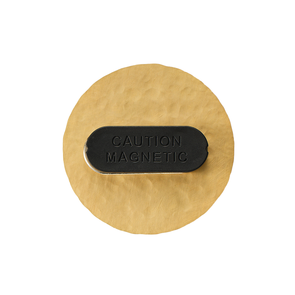 Circle Hand Hammered Cool Name Tags Back