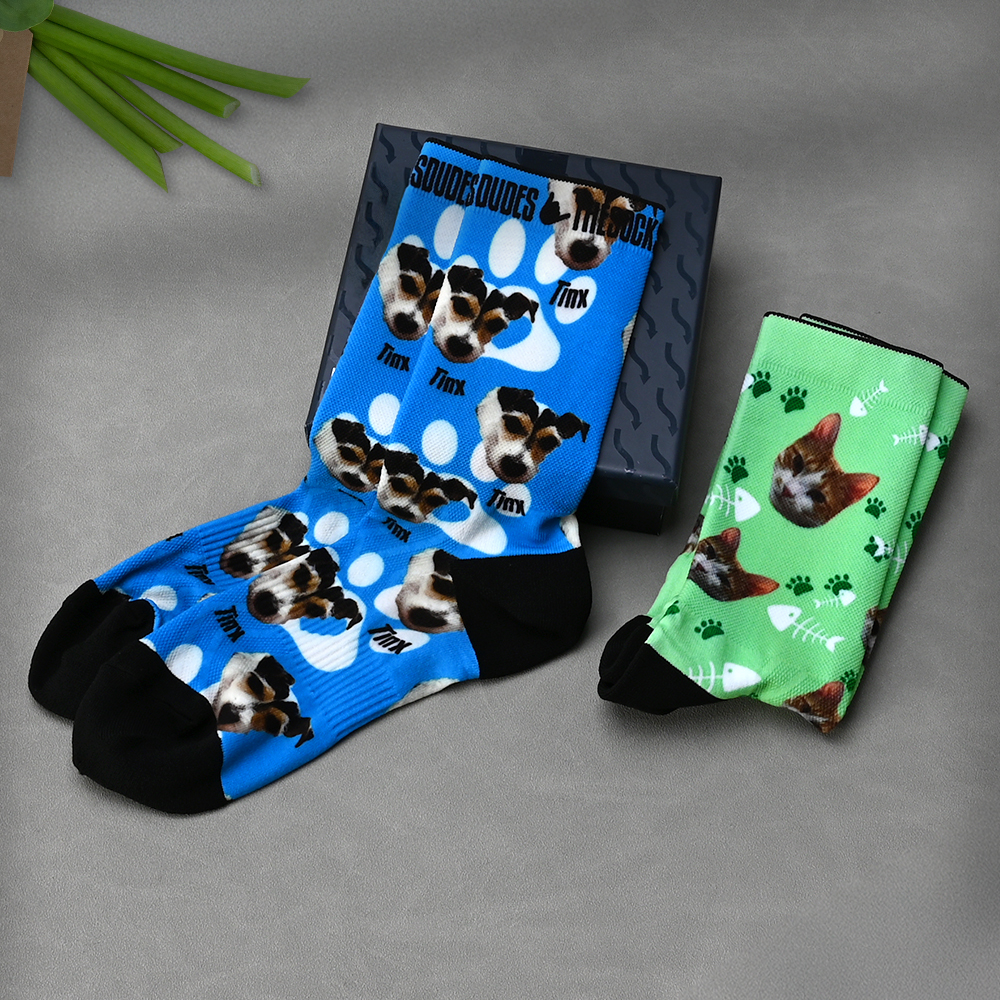 Custom Cool Dog Photo Socks