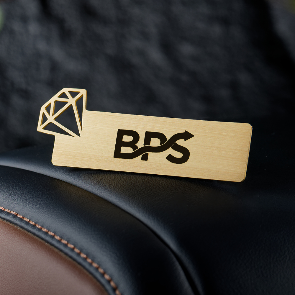 Cut-Out Diamond Brushed Matte Name Tags For Work1