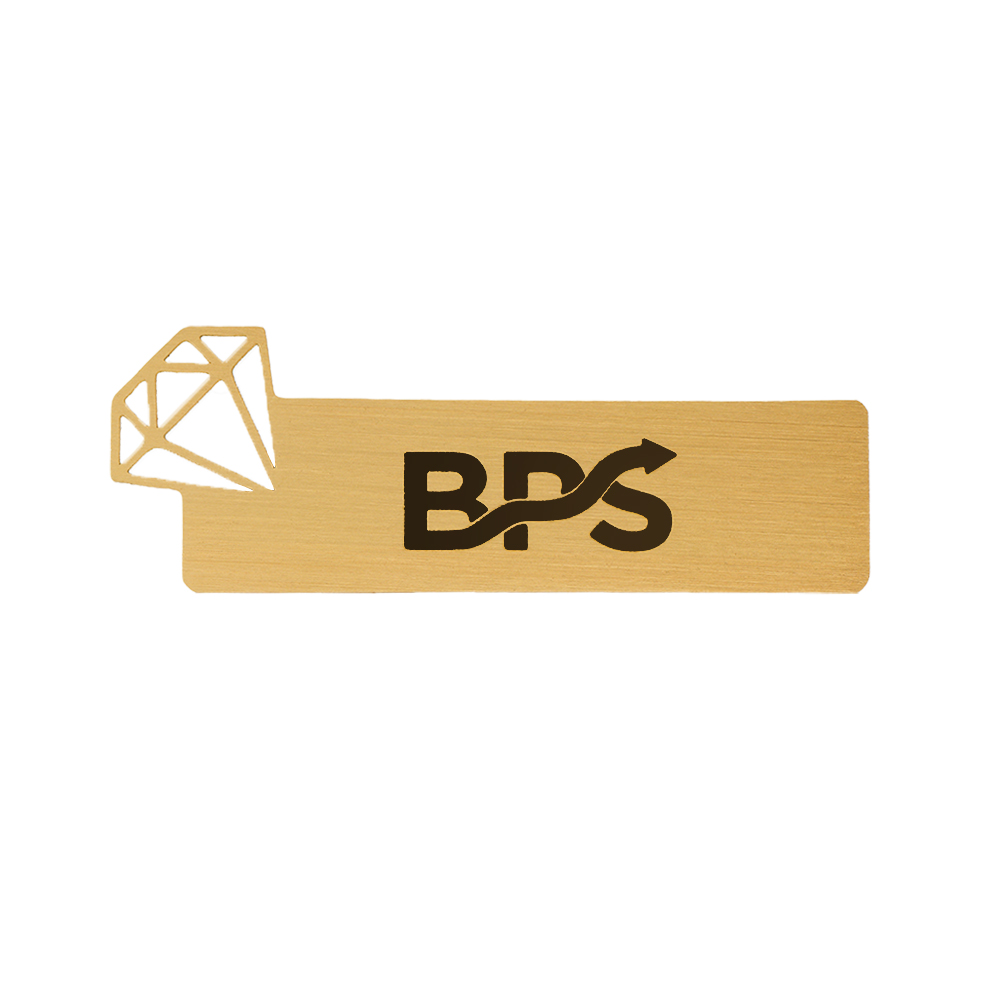 Cut-Out Diamond Brushed Matte Name Tags For Work Front