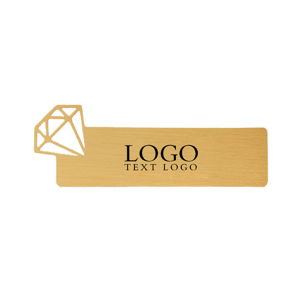 Cut-Out Diamond Brushed Matte Name Tags For Work Logo