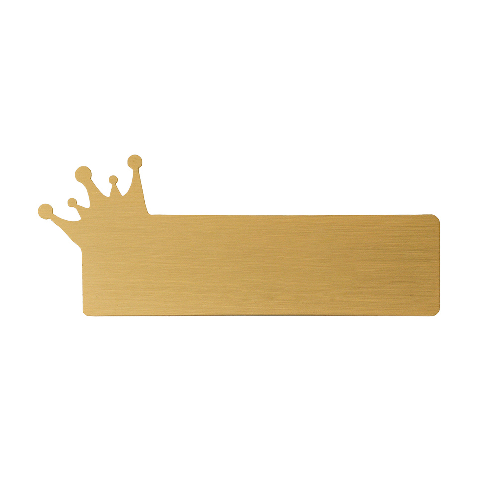 Solid Crown Brushed Matte Name Tags For Work Gold