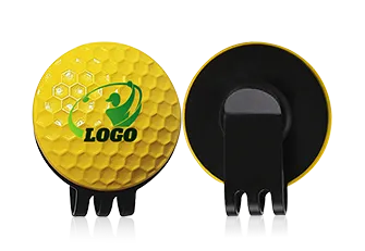 Custom Golf Ball Marker with Black Hat Clip Custom Golf Ball Marker with Black Hat Clip