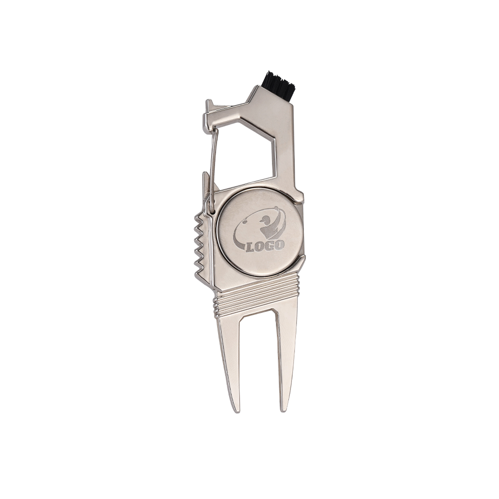 Multi-Function Golf Repair Gift Set Nickel with Logo Multi-Function Golf Repair Gift Set Nickel with Logo