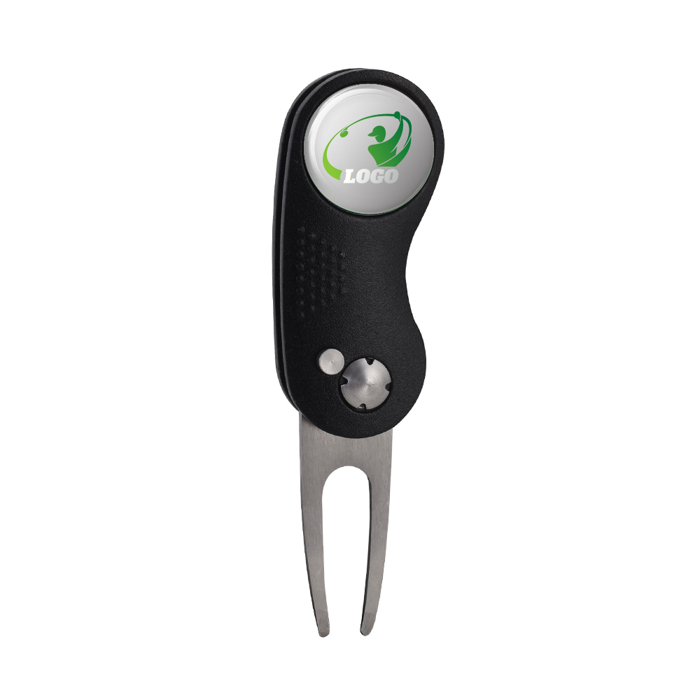 Custom Ball Marker Repair Tool Black with Logo