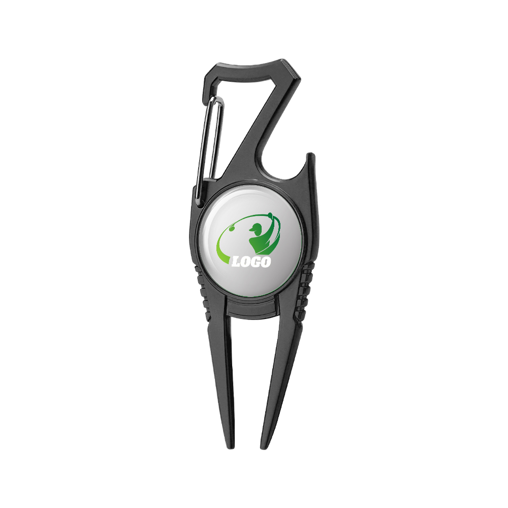 Personalized Bottle Opener Divot Tool Black with Logo