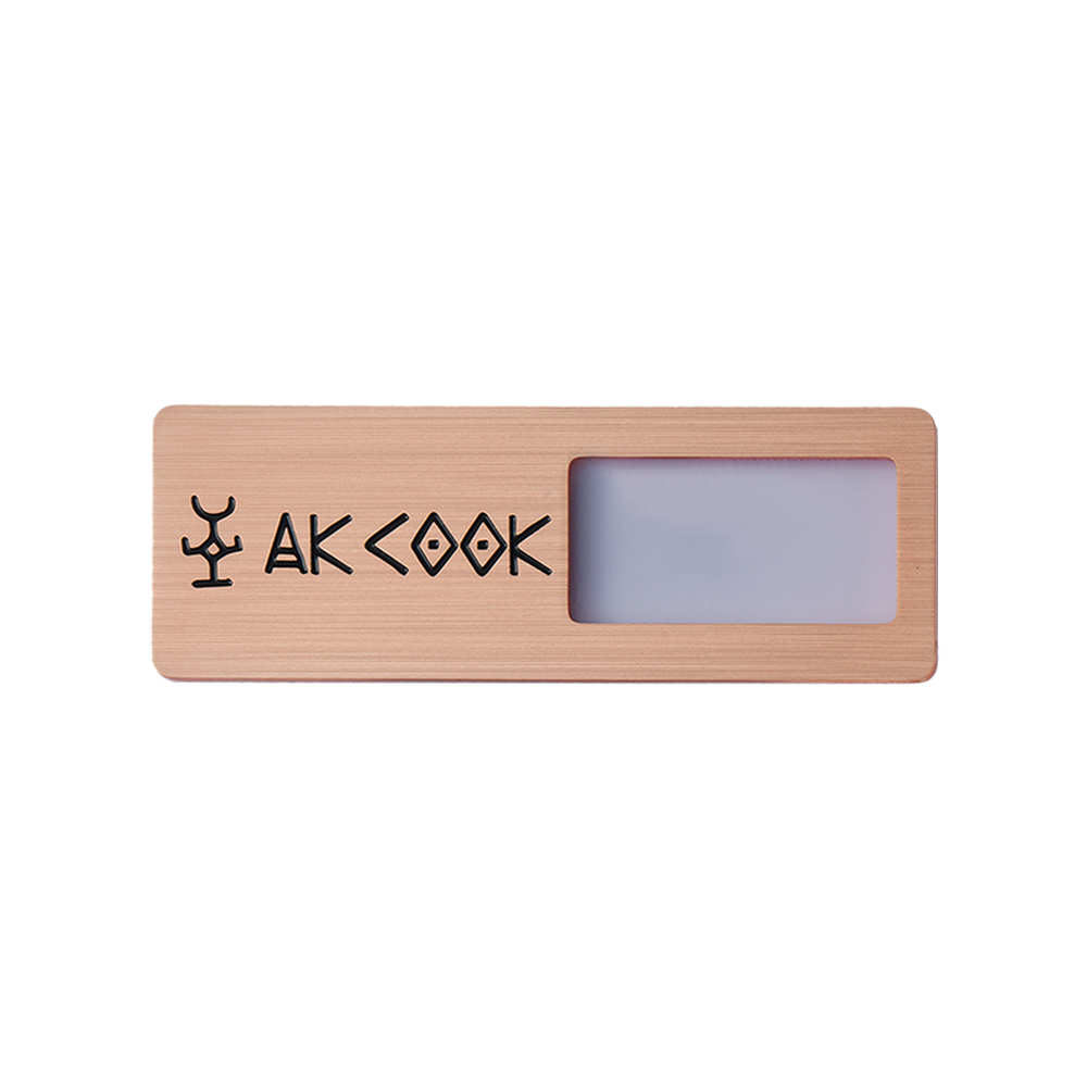 Modern Half-slot Stainless Steel Custom Name Tag Front
