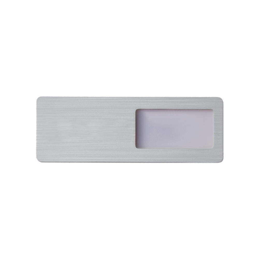 Modern Half-slot Stainless Steel Custom Name Tag Silver
