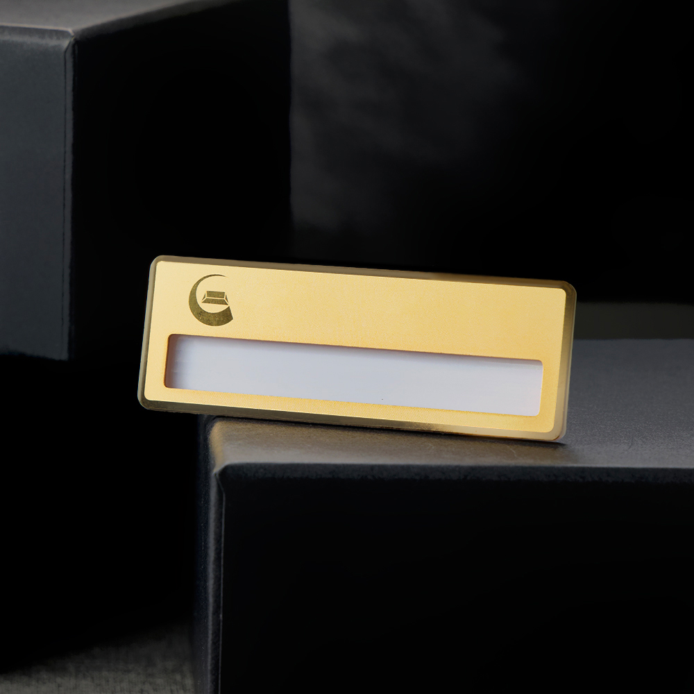 Matte Gold Metal Name Tags