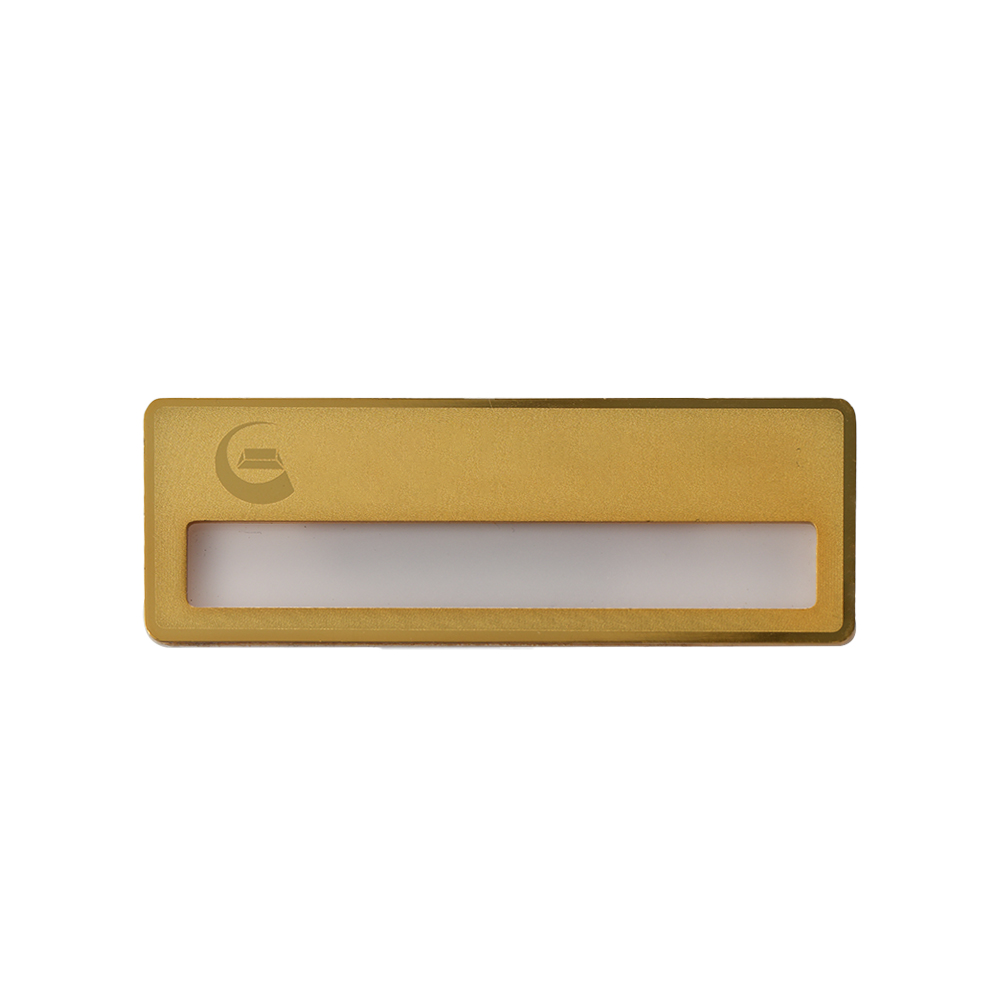 Matte Gold Metal Name Tags Front