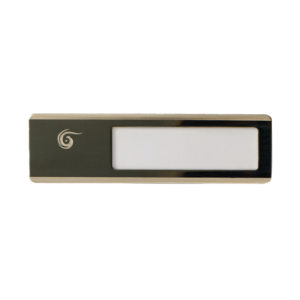 Sophistical Black Personalized Name Tags Front