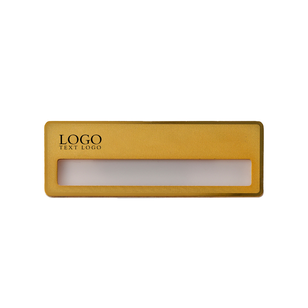 Matte Gold Metal Name Tags Logo