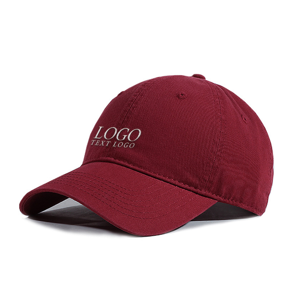 Casual Classic Custom Hat Wine Red with Logo