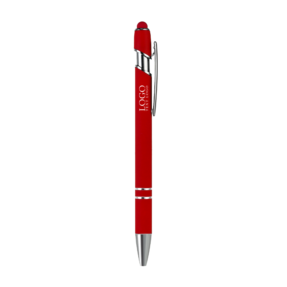 Metal Ballpoint Pen with Stylus Tip red