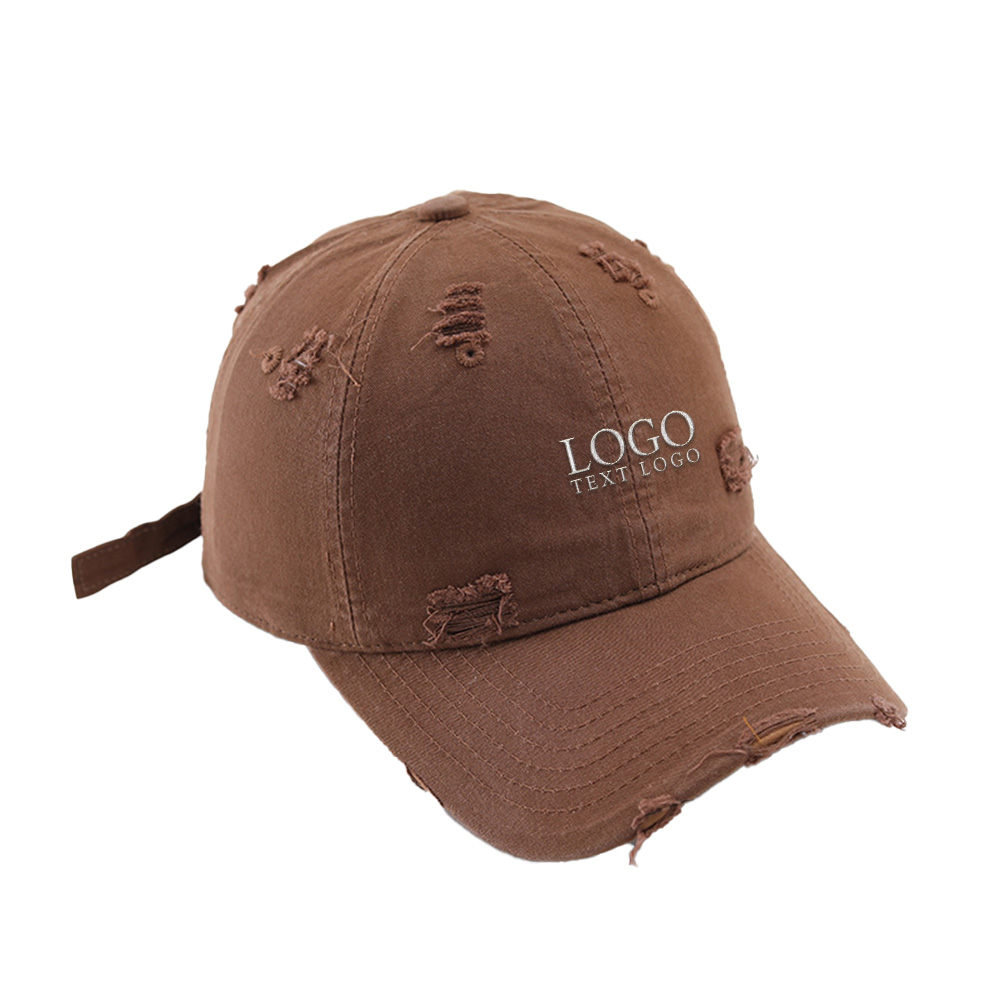 Vintage Personality Old Hole Dad Hat Brown with Logo