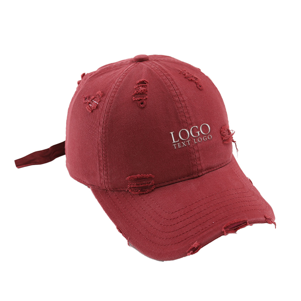 Vintage Personality Old Hole Dad Hat Red with Logo