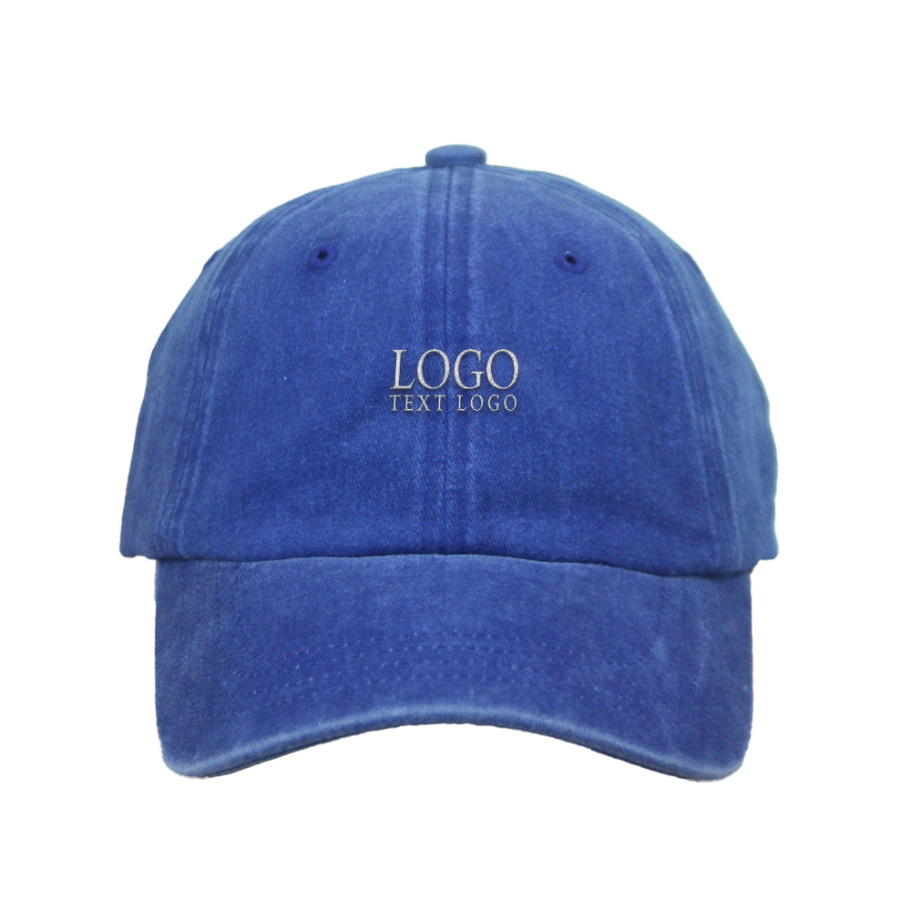 Bespoke Faded Vintage Hat Blue with Logo