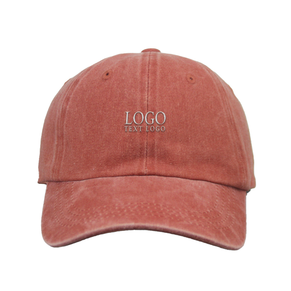 Bespoke Faded Vintage Hat Orange with Logo