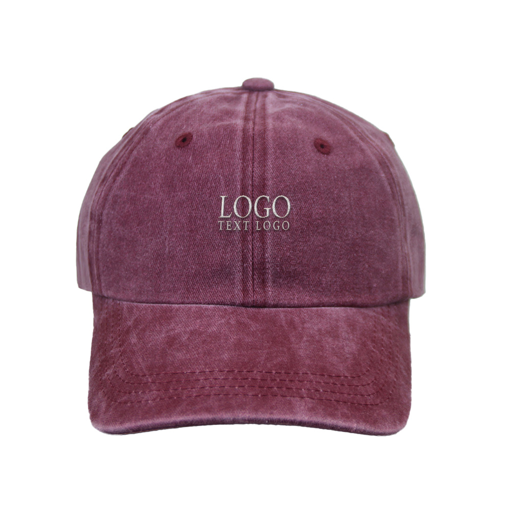 Bespoke Faded Vintage Hat Red with Logo