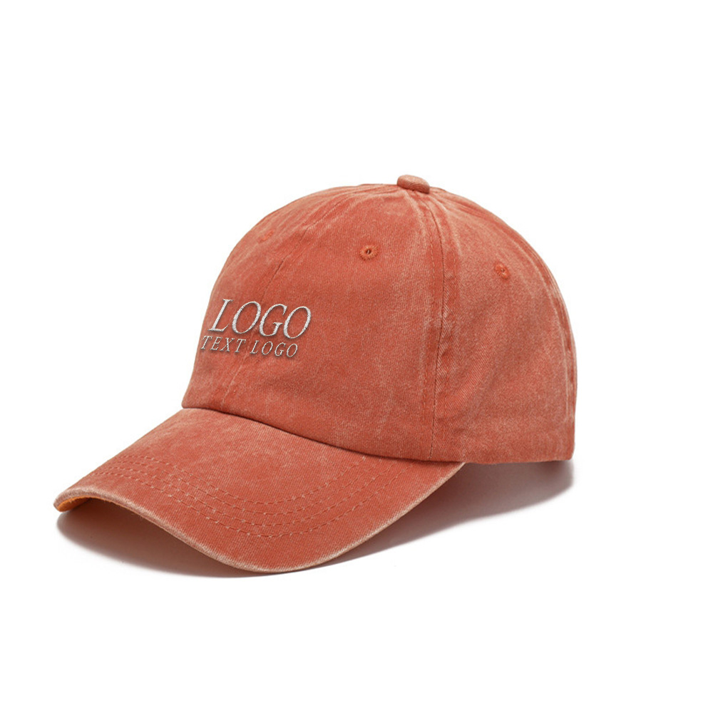 Custom Retro Washed Hat Orange with Logo