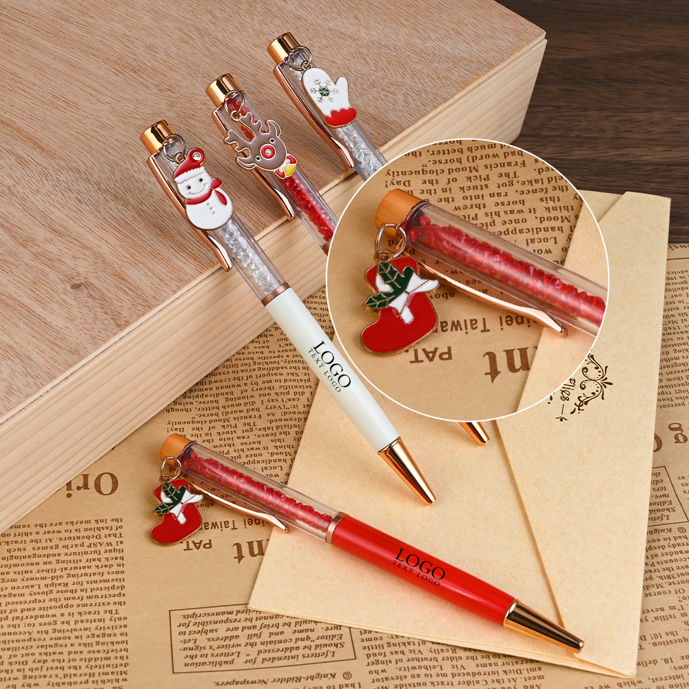 Custom Christmas Style Ballpoint Pens Detail Diagram
