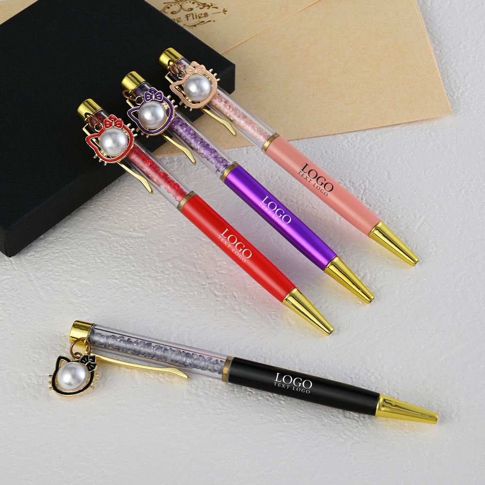 Custom Ballpoint Pen with Cat Pendant Scene Diagram