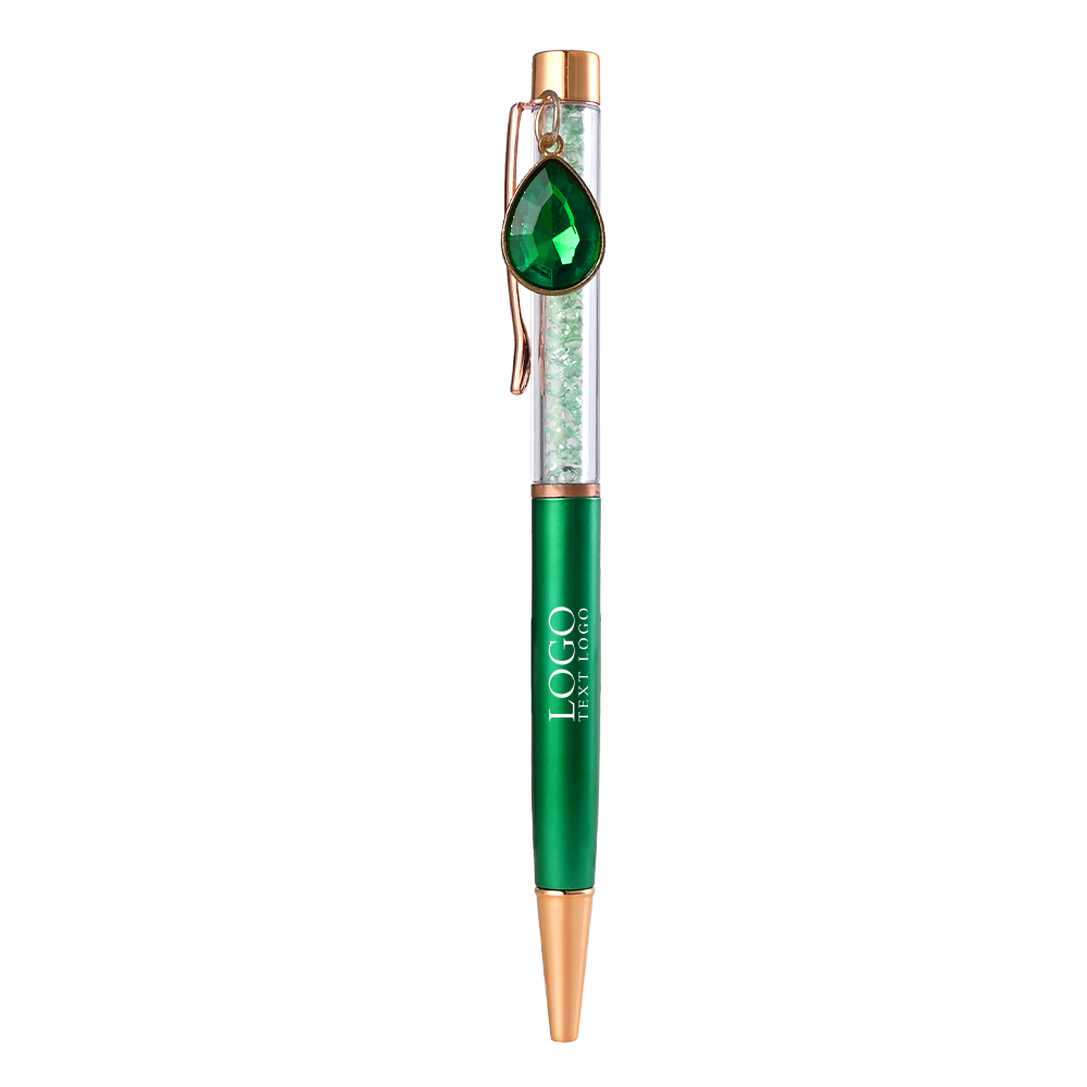 Custom Cartoon Diamond Pendant Pens with Green