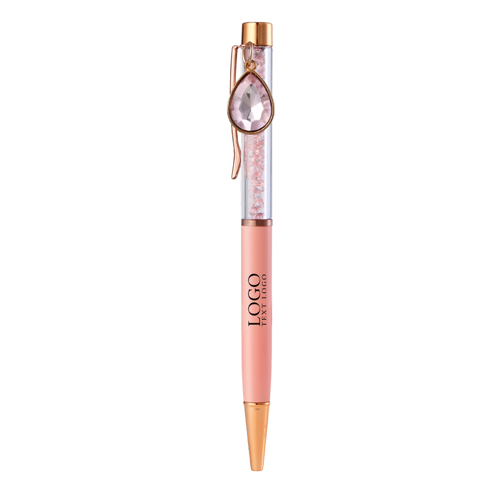 Custom Cartoon Diamond Pendant Pens with Pink