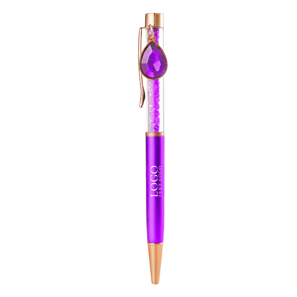 Custom Cartoon Diamond Pendant Pens with Purple