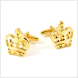 Crown Shaped Gold Cuff Links