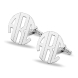 Custom Block Monogram Silver Cufflinks