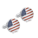 Custom Silver USA Flag Enamel Cufflinks