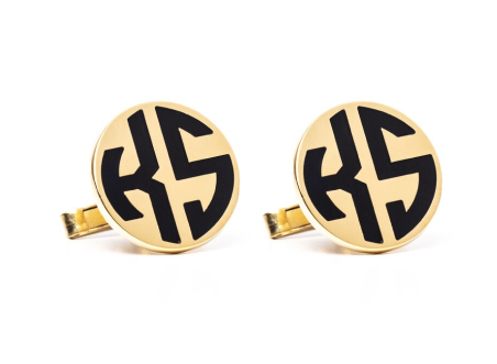 Round Gold Plated Engravable Cufflinks