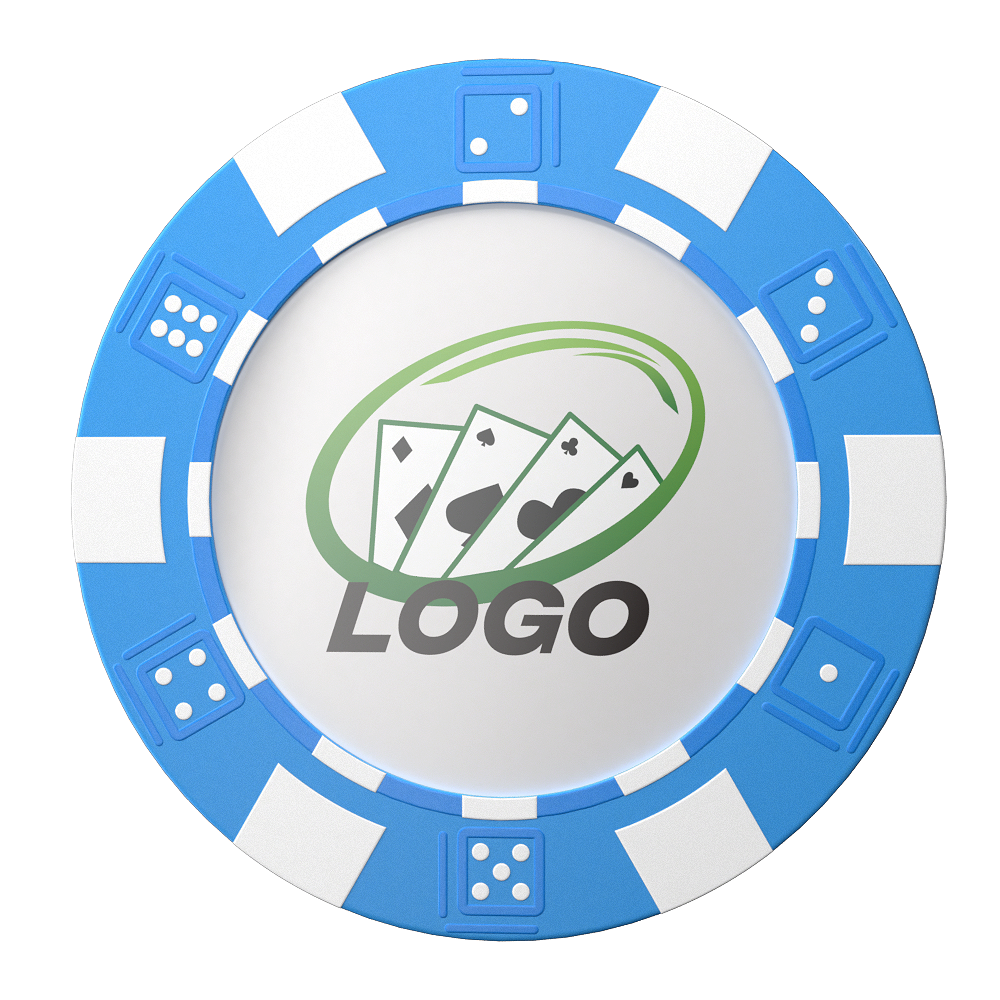 Dice Logo Plastic Chips Blue with Logo Dice Logo Plastic Chips Blue with Logo