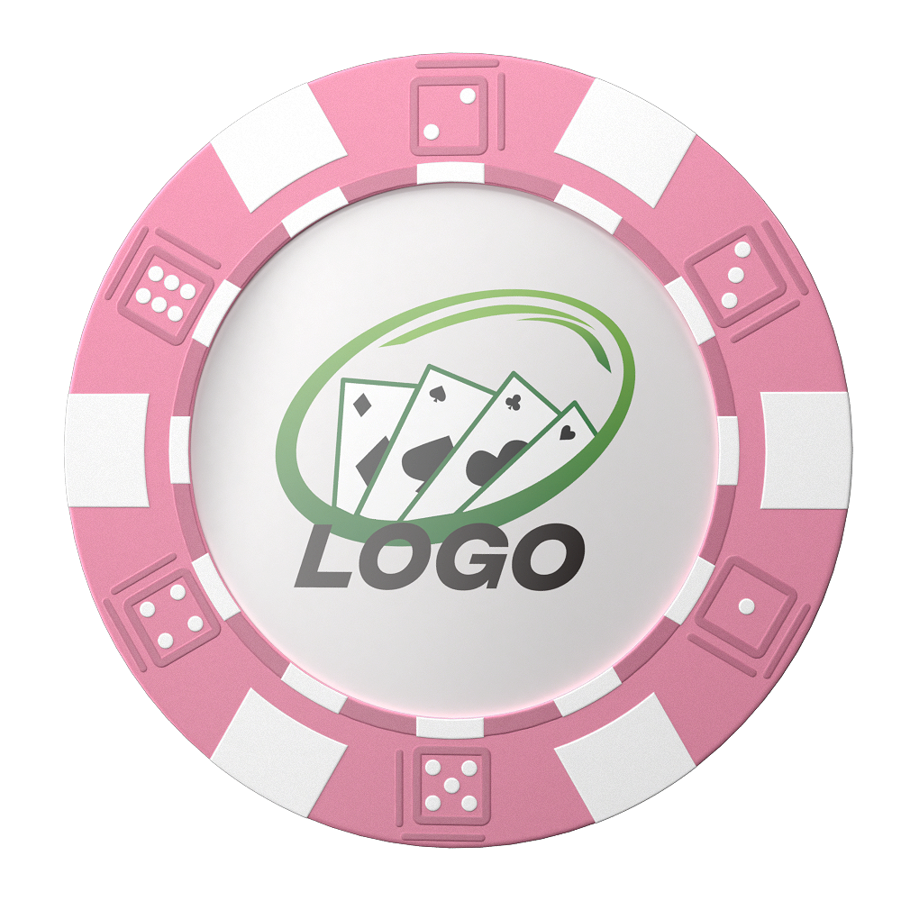Dice Logo Plastic Chips Pink with Logo Dice Logo Plastic Chips Pink with Logo