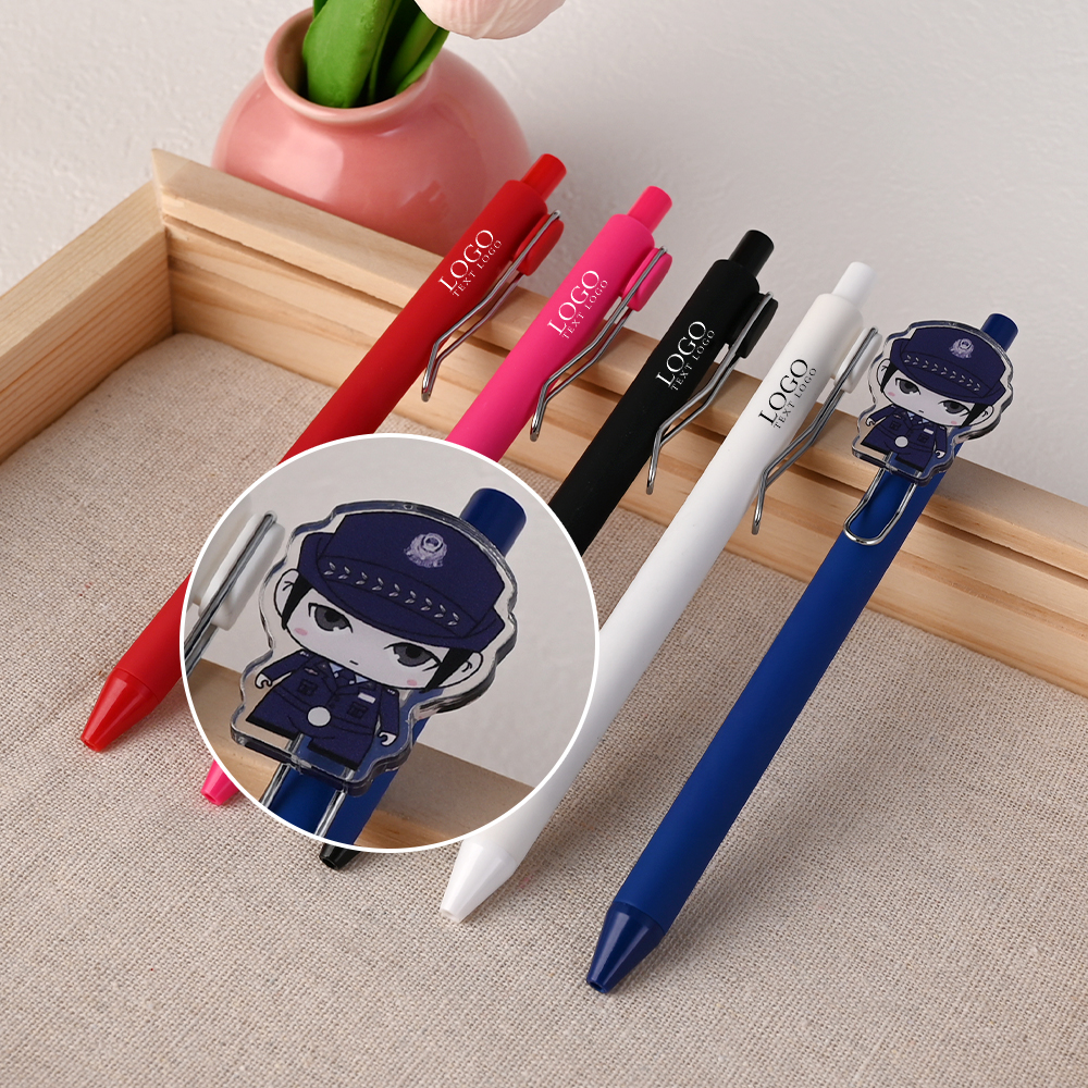 Custom Click-Action Gel Pens Detail Diagram