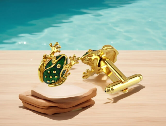 Frog Gold Cuff Links