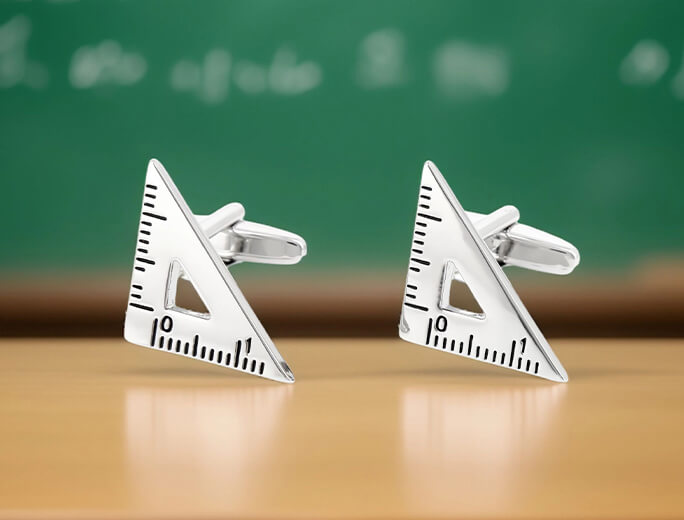 Geometric Triangle Ruler Cufflinks