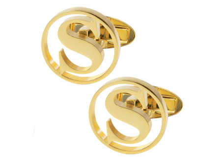 Letter S Gold Cufflink