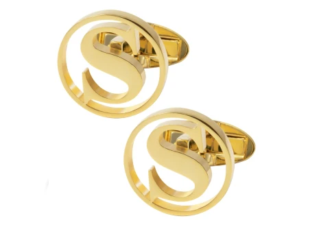 Letter S Gold Cufflink Letter S Gold Cufflink