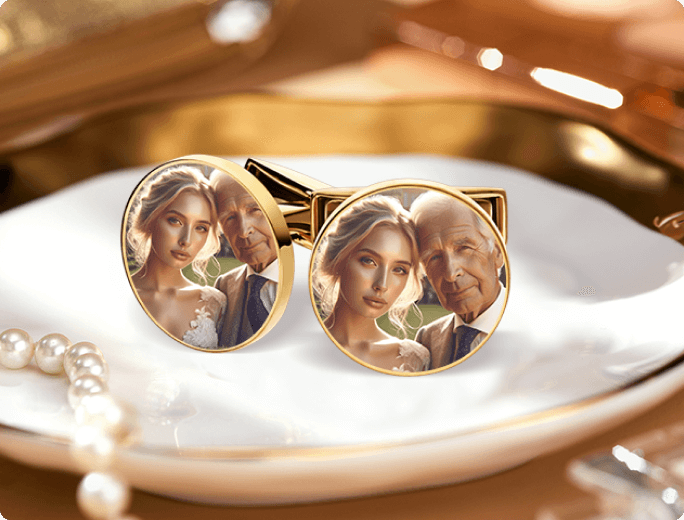 Personalized Gold Cuff Links