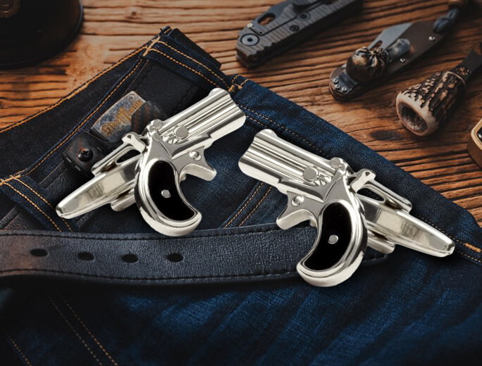 Revolver Gun Lover Shooting Cuff Links