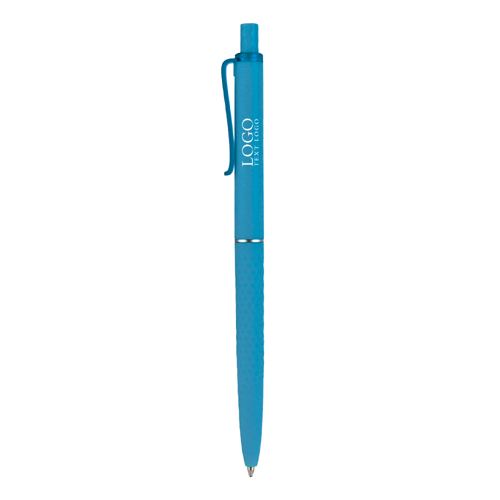 Promotional Soft Grip Island Click Pen Blue