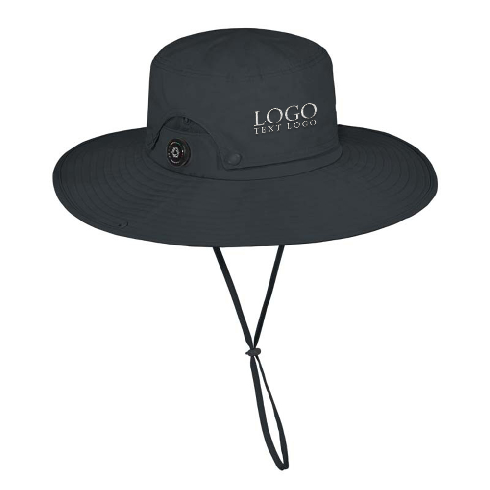 Sun Protection Bucket Hat Black with Logo